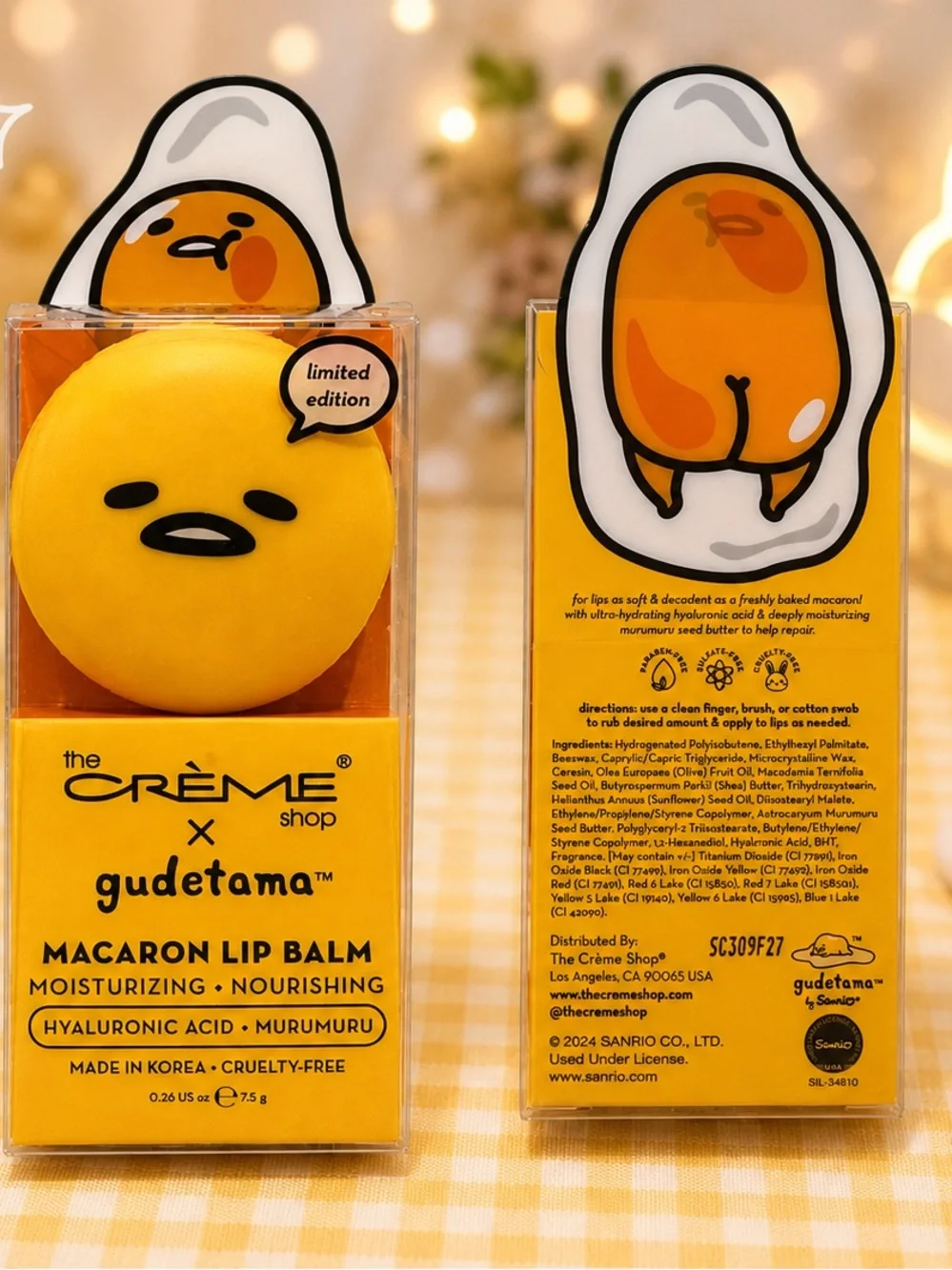 The Crème Shop x Gudetama Macaron Lip Balm – Limited Edition 🍳💛